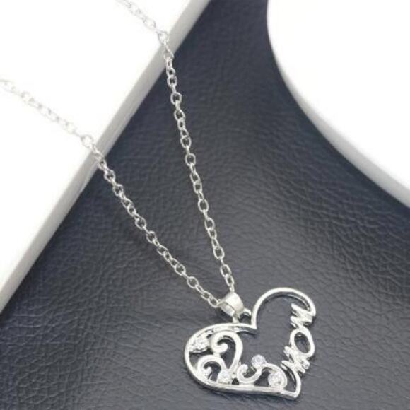 Heart-shaped Diamond Mom Necklace Chain - Picture 5 of 5
